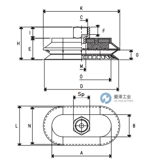 VUOTOTECNICA真空吸盘VES40 80 B 爱泽工业 izeindustries.png VUOTOTECNICA真空吸盘VES40 80 B 爱泽工业 izeindustries.png