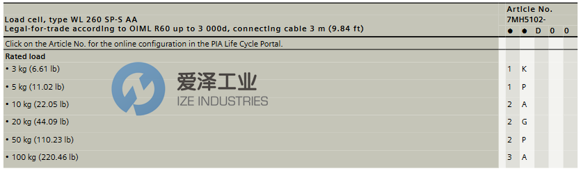 SIEMENS称重传感器7MH5102-2GD00爱泽工业izeindustries.png